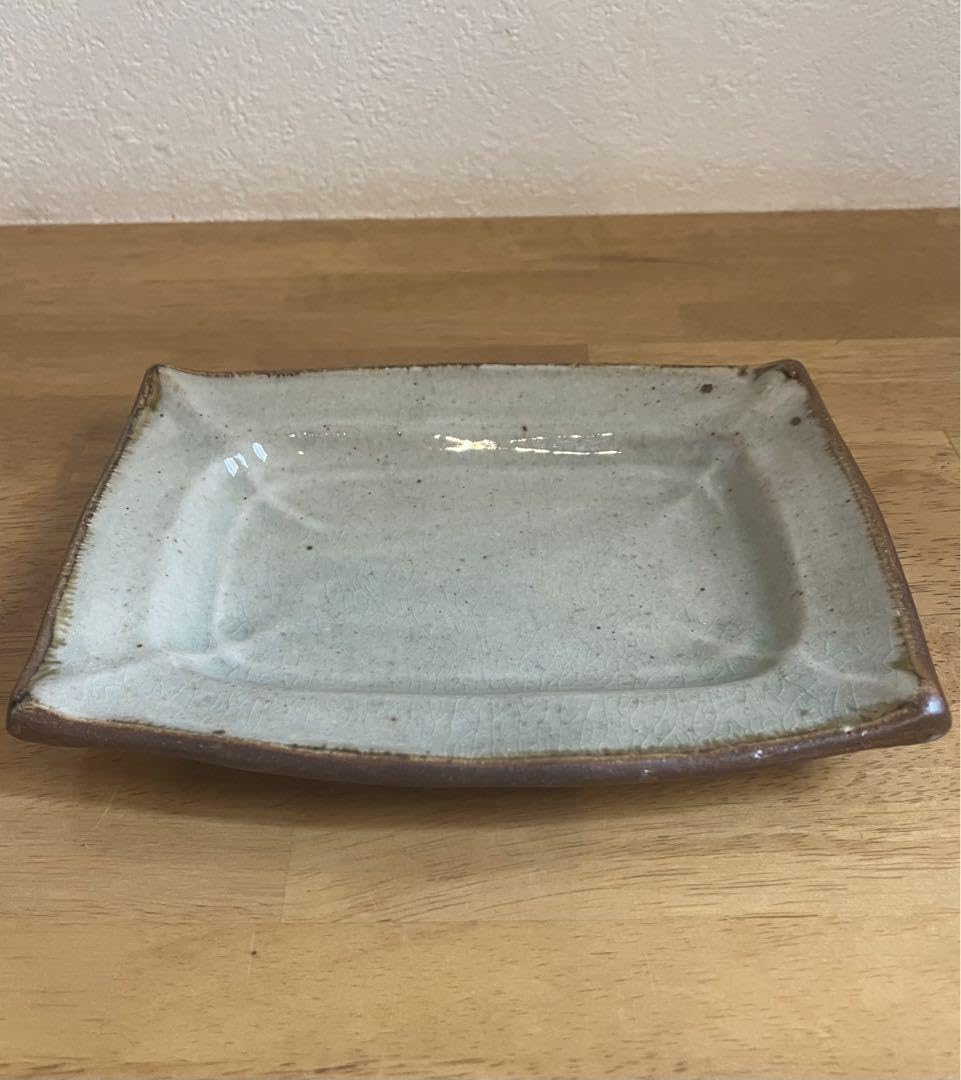 温泉津焼森山窯 森山雅夫さんの瑠璃釉皿　石見焼　島根民藝　角皿各鉢 温泉津焼森山窯 森山雅夫さんの瑠璃釉皿 石見焼 島根民藝 角皿各